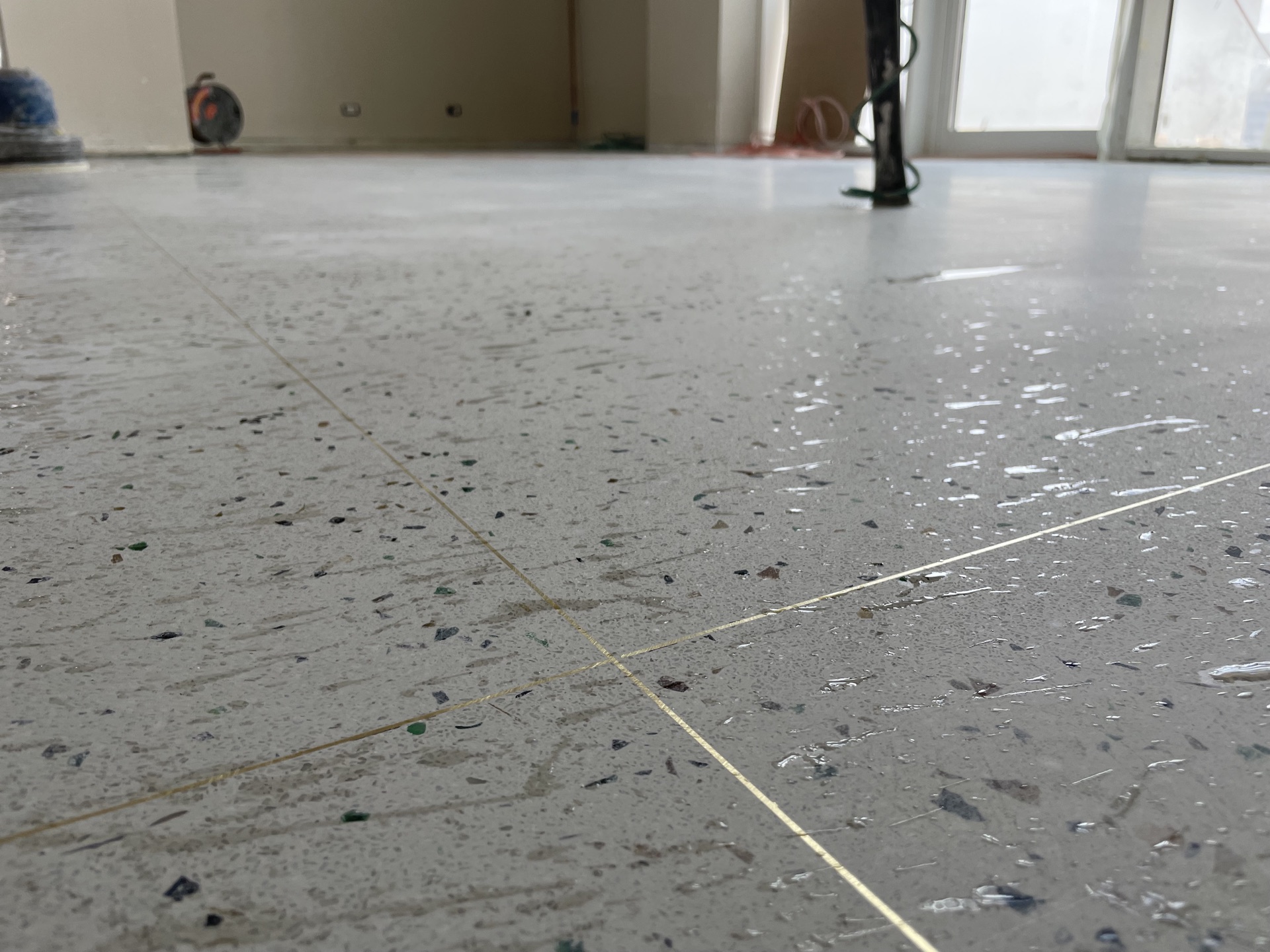 Terrazzo cement floor — pour stage