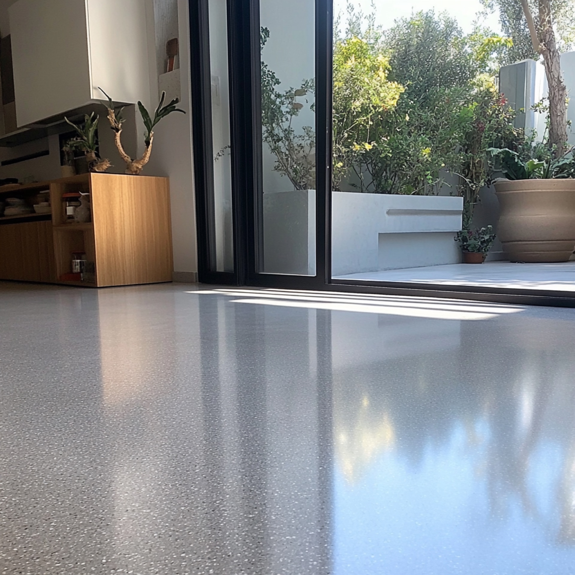 Terrazzo with custom aggregates