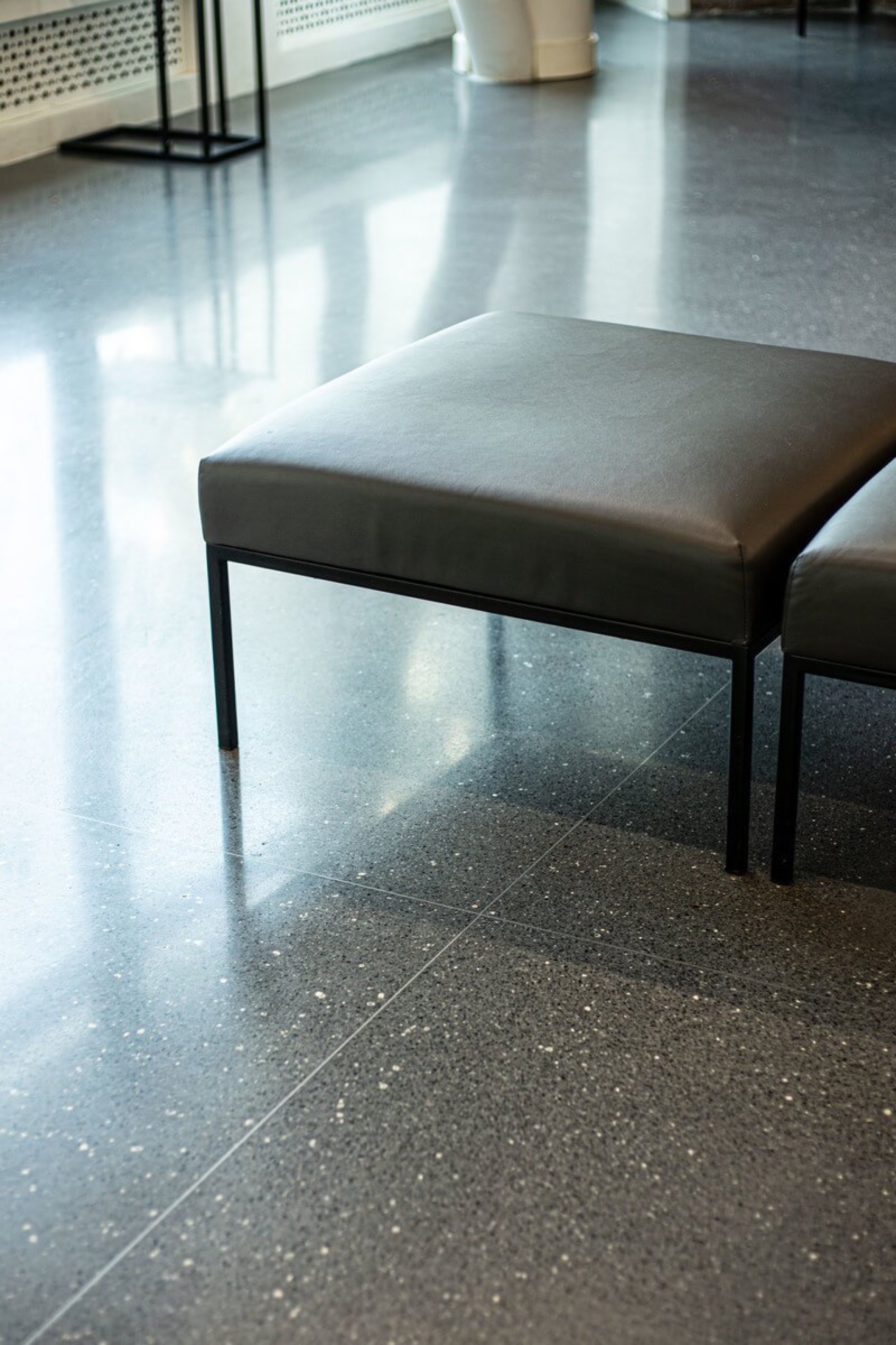 Terrazzo close-up grinding stage
